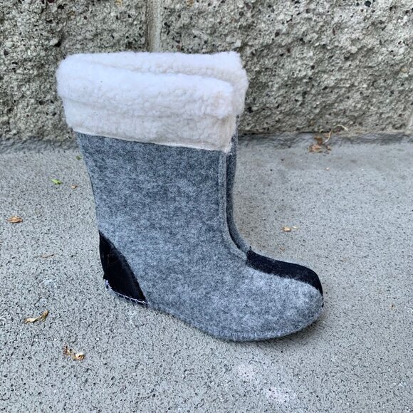 SOREL 1964 Pac Snow Boots Kids 10 27 Faux Fur Black Waterproof Winter Boot Suede - Picture 11 of 14